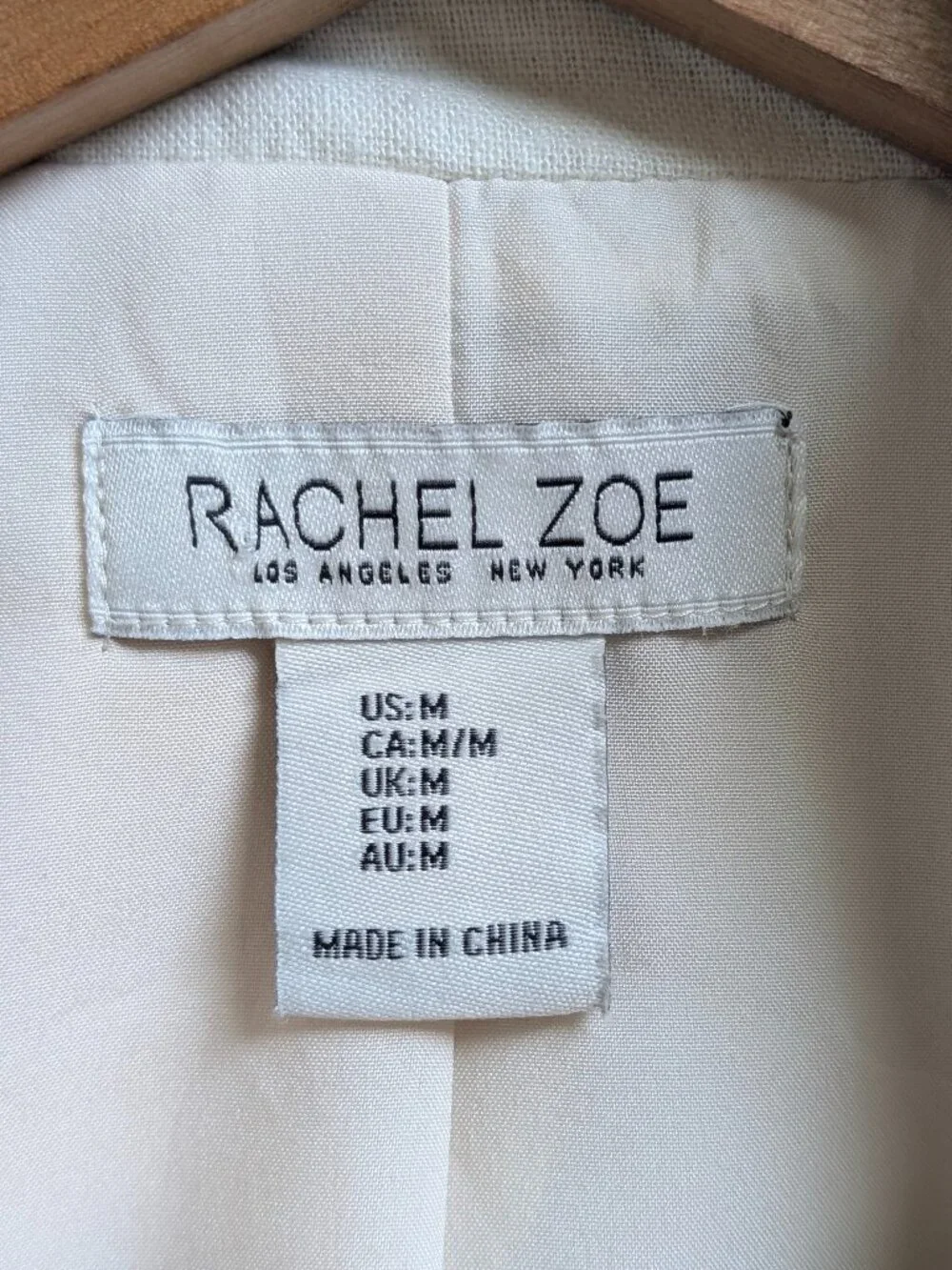 Rachel Zoe Cream Linen Cropped Utility Jacket Button Front Minimalist Chic M - Picture 8 of 12